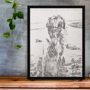 Golden Retriever Art Best Mom Ever Poster