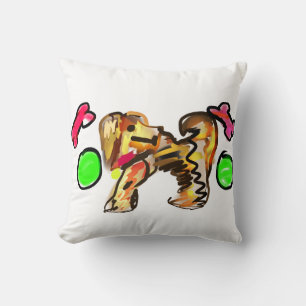 Golden retriever art cushion