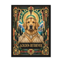 Golden Retriever, Art Deco Dog