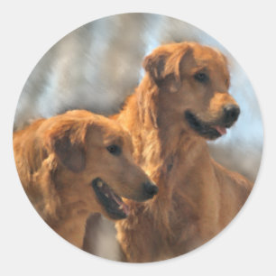 Golden Retriever Art Gifts Classic Round Sticker