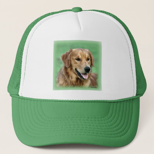 Golden Retriever Art Gifts Trucker Hat (Front)