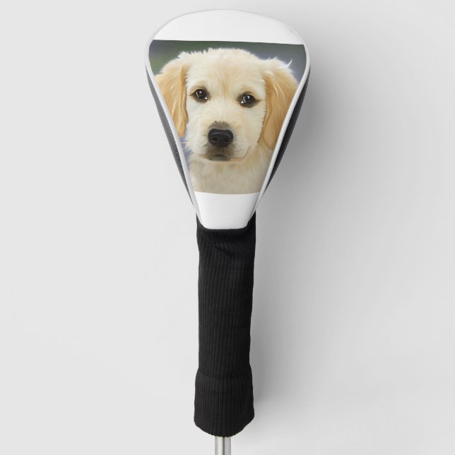 golden retriever art golf head cover (Front)