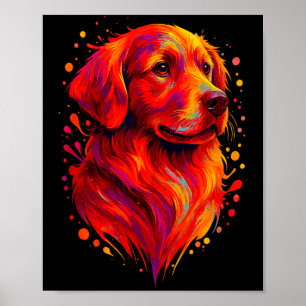 Golden Retriever Art Rtrait For Dog Owners  Poster