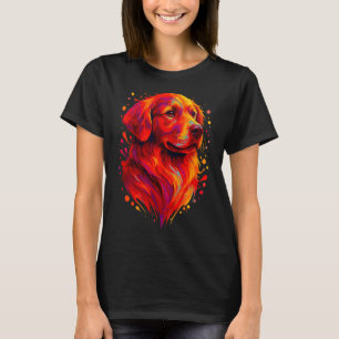 Golden Retriever Art Rtrait For Dog Owners  T-Shirt