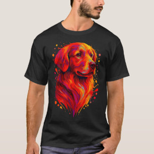 Golden Retriever Art Rtrait For Dog Owners  T-Shirt