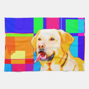 Golden Retriever Art Tea Towel