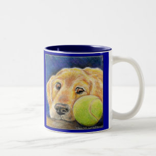 Golden Retriever art Two-Tone Coffee Mug