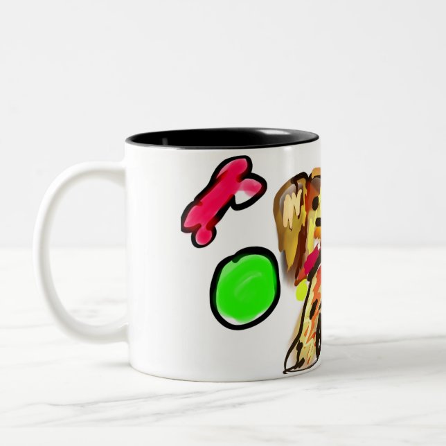 Golden retriever art Two-Tone coffee mug (Left)