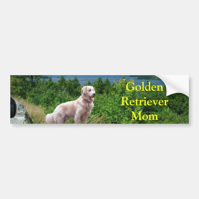 Golden Retriever At Lake Bumper Sticker Mum (Front)