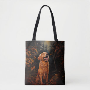 Golden Retriever at night Tote Bag