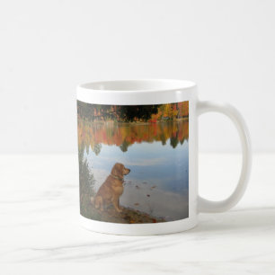 Golden Retriever Autumn at the Lake Coffee Mug