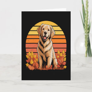 Golden Retriever Autumn Fall Dog Lover Fall Leaves Card