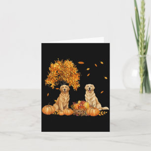 Golden Retriever Autumn Leaf Fall Dog Halloween Card