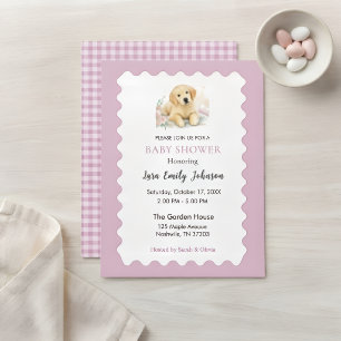 Golden Retriever Baby Shower Invitation Baby Girl