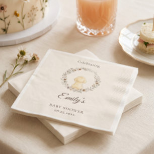 Golden Retriever Baby Shower Watercolor Wildflower Napkin