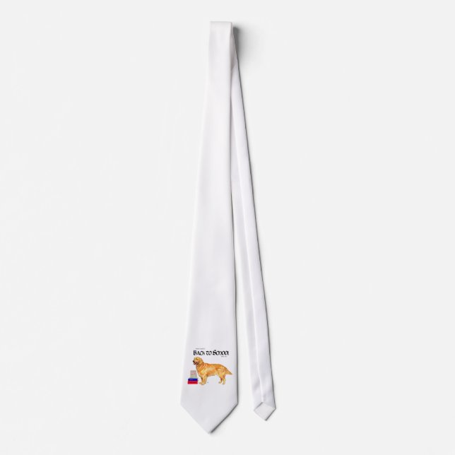 Golden Retriever Back to School Tie (Front)