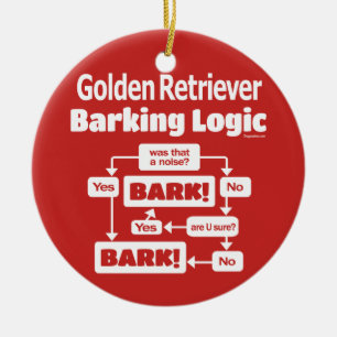 Golden Retriever Barking Logic Ceramic Tree Decoration