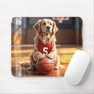 Golden Retriever Basketball Player Mouse Mat