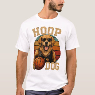 Golden Retriever Basketball Vintage Retro T-Shirt