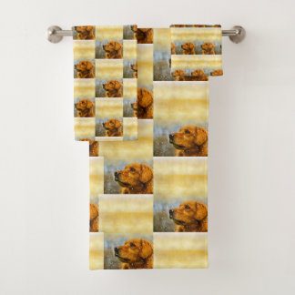 golden retriever bath towel. towel set