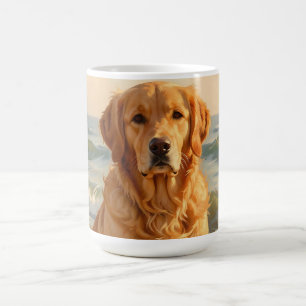 Golden Retriever Beach Ocean Portrait Coffee Mug