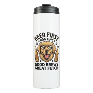 Golden Retriever Beer Shirt Funny Dog Lover Vintag Thermal Tumbler