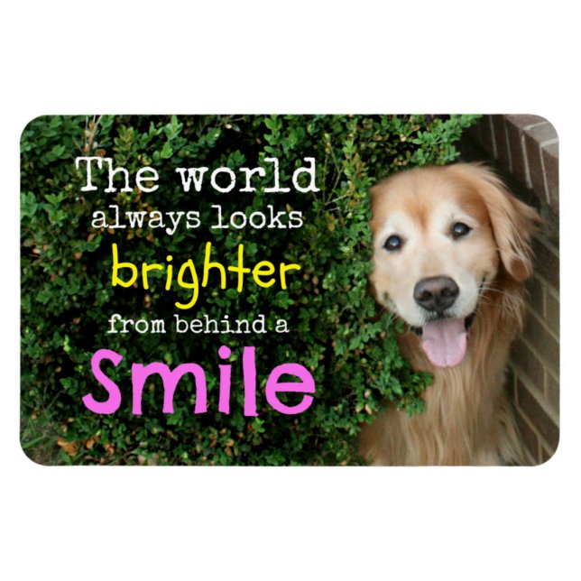 Golden Retriever Behind A Smile Magnet (Horizontal)