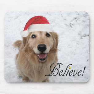 Golden Retriever Believe Christmas Mouse Mat