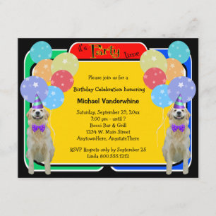 Golden Retriever Birthday Barker Invitation