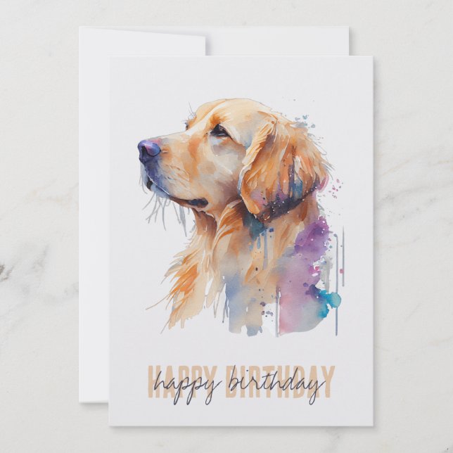 Golden Retriever Birthday Card (Front)