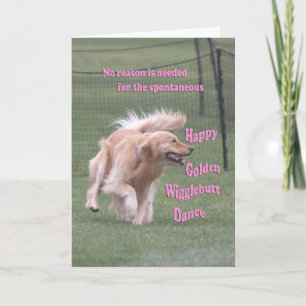Golden Retriever Birthday Card 'Dance'