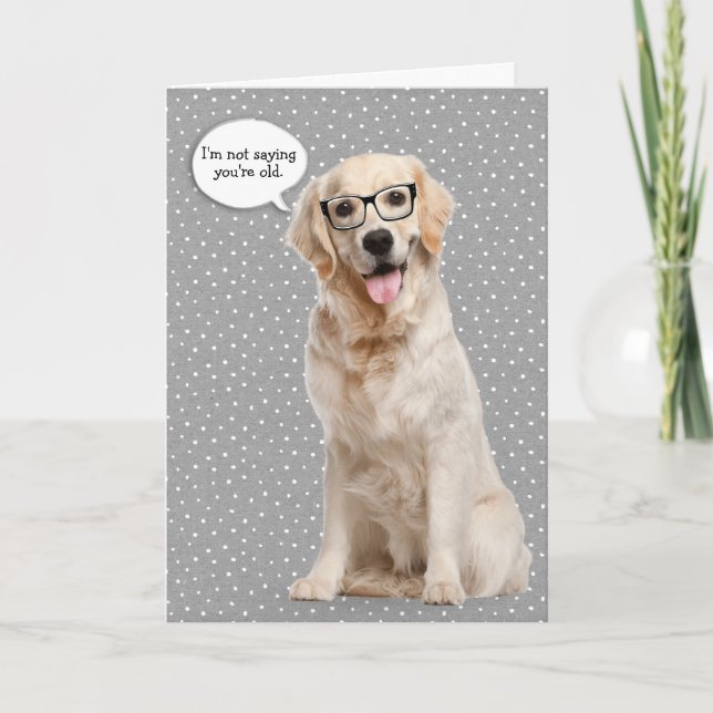 Golden Retriever birthday humour Card (Front)