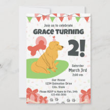 Golden Retriever Birthday Invitation