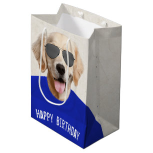 Golden Retriever Birthday Medium Gift Bag