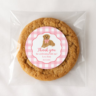 Golden Retriever Birthday Party Favor Thank You Classic Round Sticker