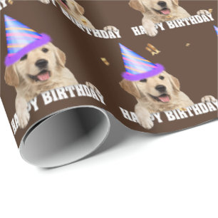 Golden Retriever birthday Wrapping Paper