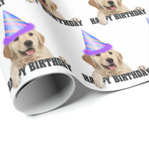 Golden Retriever birthday Wrapping Paper