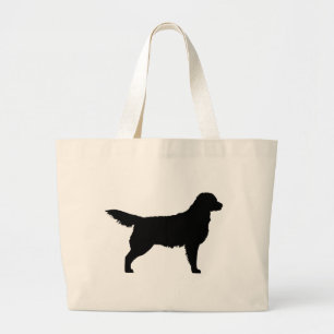 Golden Retriever (black) Large Tote Bag