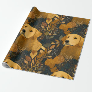 Golden Retriever Boho Wrapping Paper