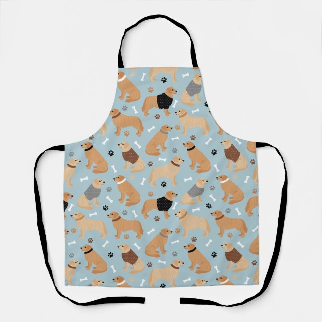 Golden Retriever Bones and Paws Apron (Front)