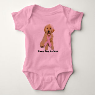 Golden Retriever Breast Cancer Toddler T-Shirt Baby Bodysuit