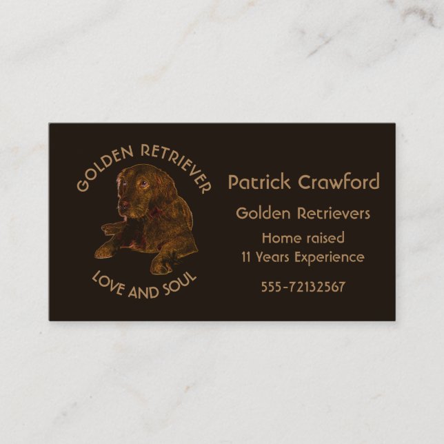 Golden Retriever Breeder And Training Business Card (Front)