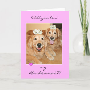 Golden Retriever Bridesmaid Greeting Card