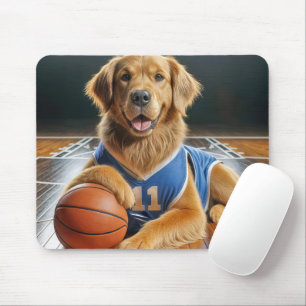 Golden Retriever Bsketball Player Mouse Mat