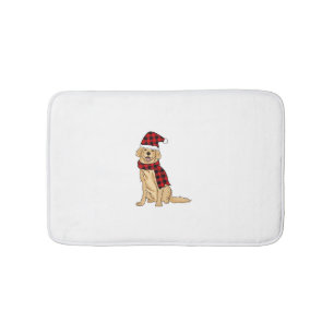 Golden Retriever Buffalo Plaid Retriever Dog Lover Bath Mat