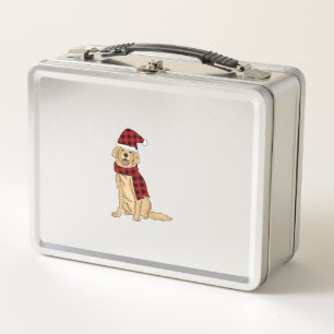 Golden Retriever Buffalo Plaid Retriever Dog Lover Metal Lunch Box