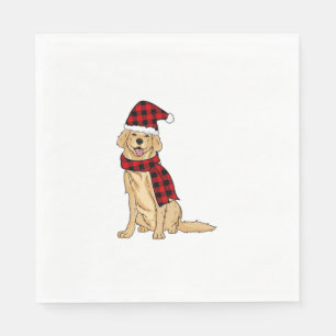 Golden Retriever Buffalo Plaid Retriever Dog Lover Napkin