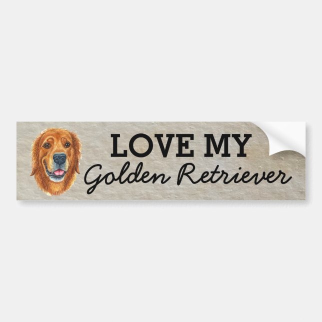 Golden Retriever Bumper Sticker (Front)