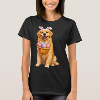 Golden Retriever Bunny Ears Eggs Cute Easter Dogs T-Shirt