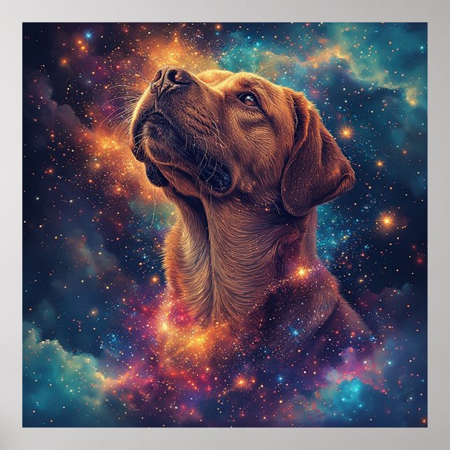 Golden Retriever by Whimsical Cosmos Poster (Front)